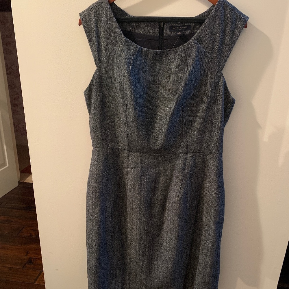 BANANA REPUBLIC Grey Tweed mini dress sz 10 NEW!